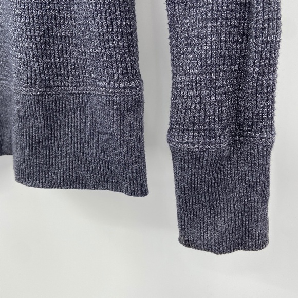 WILT Gray One Cold Shoulder Long Sleeve Hooded Waffle Knit Sweater Size Small - Picture 4 of 6